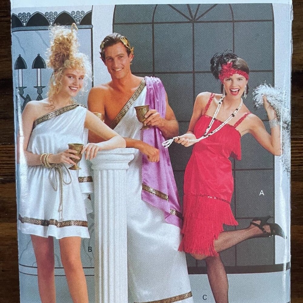Butterick 4199 Flapper Toga Greek God Theater Costume XS-XL